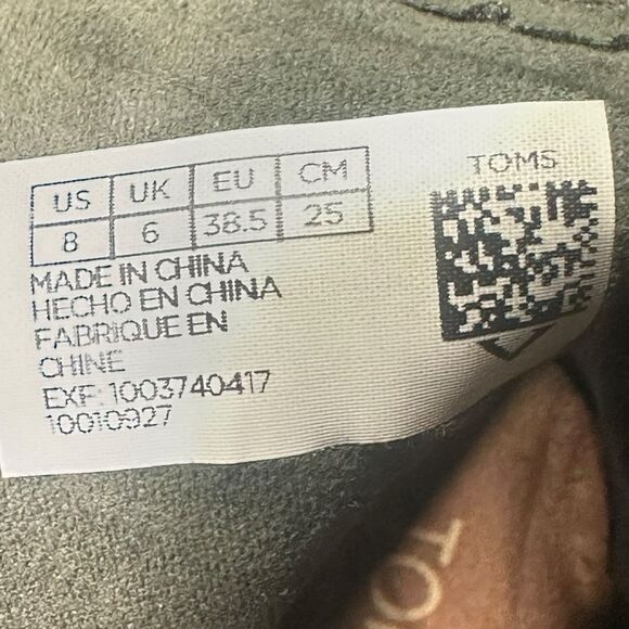 TOMS Women’s Forest Suede Perforated Peep Toe Majorca Ankle Booties Size 8 - Picture 9 of 9